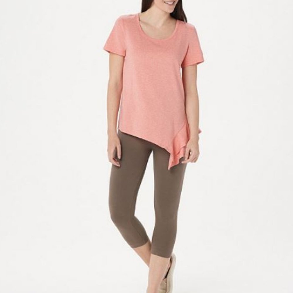 AnyBody Cozy Knit Side Ruffle Tee  3048 - Picture 3 of 3